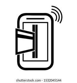 Vector, Icon Style, Online Payment from Debit or Credit Card, thru Mobile Phone
