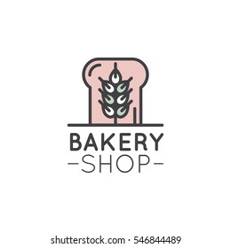 Vector Icon Style Simple Logo Illustration for Bakery Shop or Market