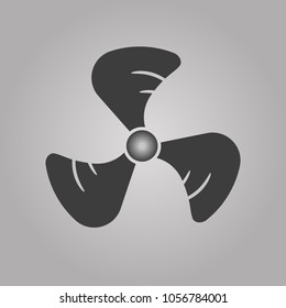 Vector icon stylish propeller on gray background.