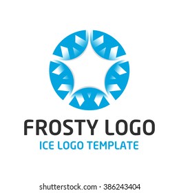 Vector icon stylized snowflakes. logo template for the winter , cold, snow. Concept logo for air conditioners.