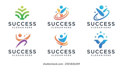 vector icon of success logos design inspiration.