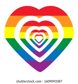 Lgbt Symbol Homosexual Flag Outline Heart Stock Vector (Royalty Free ...