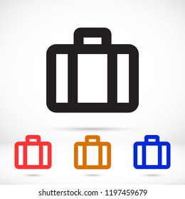 Vector icon suitcase 10 EPS