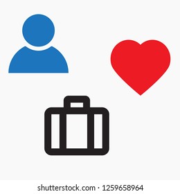 Vector icon suitcase 10 EPS