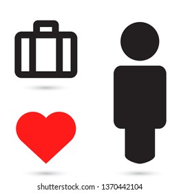 Vector icon suitcase 10 EPS