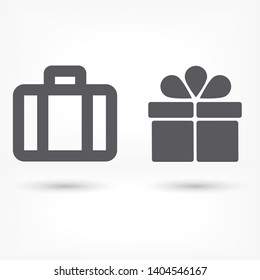 Vector icon suitcase 10 EPS . Lorem Ipsum Illustration design