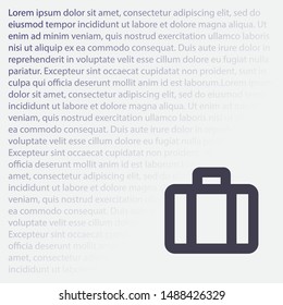Vector icon suitcase 10 EPS . Lorem Ipsum Illustration design