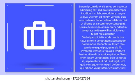 Maleta de icono del vector 10 EPS . Lorem Ipsum Diseño de ilustración