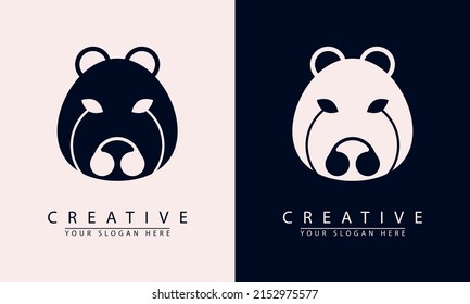 vector icon of sun bear or polar bear or bear head logo. simple flat design vector