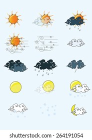 vector icon sun cloud weather illustration 