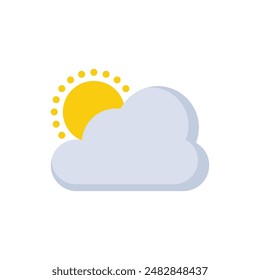 Vector icon of the Sun with clouds. Illustration of vector signs for hot but cloudy weather. On a blank background and can be edited again.