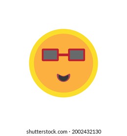 vector icon, sun with glasses on white background