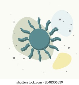 Vector icon sun on multicolored background. Layers grouped for easy editing illustration. For your design.