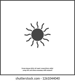 Vector icon sun on white isolated background. Layers grouped for easy editing illustration. For your design.