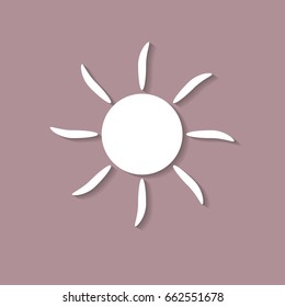Vector icon of the sun with shadow