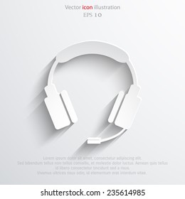 Vector icon of support, flat design. Eps 10 illustration.