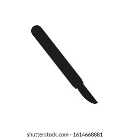 vector icon of surgeon scalpel with simple shapes