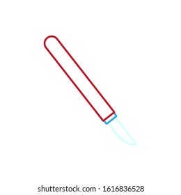 vector icon of surgeon scalpel with simple shapes