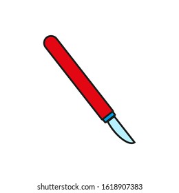 vector icon of surgeon scalpel with simple shapes