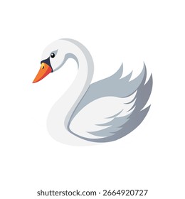 ícone de vetor de cisne sobre fundo branco