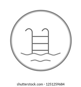 Vector icon swimming pool in grey color. Eps 10