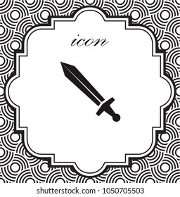 Vector icon sword on a geometric background of eps