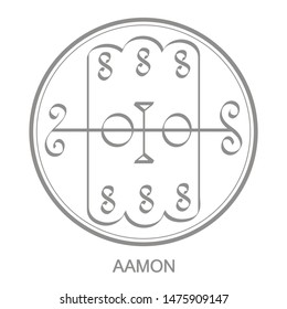 Vector icon with symbol of demon Aamon. Sigil of Demon Aamon