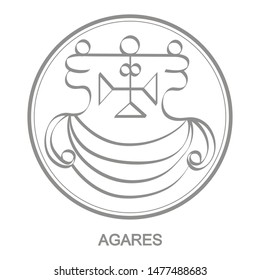 Vector icon with symbol of demon Agares. Sigil of Demon Agares