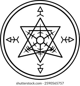 Vector icon with symbol of demon Asmodeus.