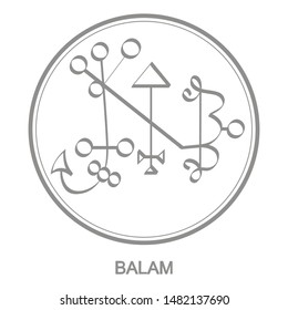 Vector icon with symbol of demon Balam. Sigil of Demon Balam
