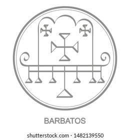 Vector icon with symbol of demon Barbatos. Sigil of Demon Barbatos