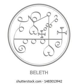 Vector icon with symbol of demon Beleth. Sigil of Demon Beleth
