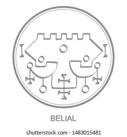 Vector icon with symbol of demon Belial. Sigil of Demon Belial