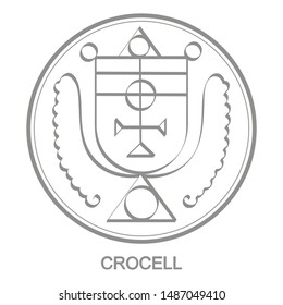 Vector icon with symbol of demon Crocell. Sigil of Demon Crocell
