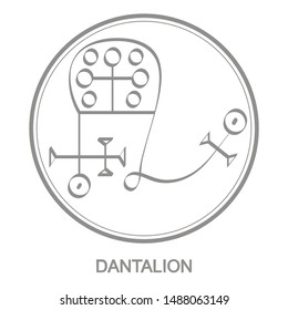 Vector icon with symbol of demon Dantalion. Sigil of Demon Dantalion