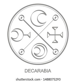 Vector icon with symbol of demon Decarabia. Sigil of Demon Decarabia
