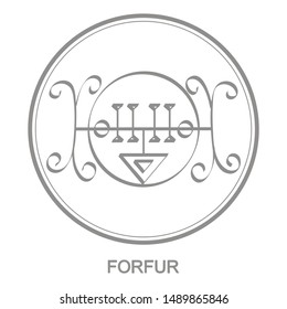 Vector icon with symbol of demon Forfur. Sigil of Demon Forfur