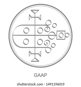  Vector icon with symbol of demon Gaap. Sigil of Demon Gaap