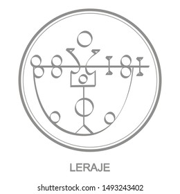 Vector icon with symbol of demon Laraje. Sigil of Demon Laraje