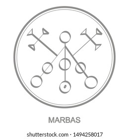 Vector icon with symbol of demon Marbas. Sigil of Demon Marbas
