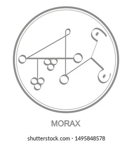 Vector icon with symbol of demon Morax. Sigil of Demon Morax