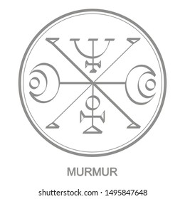Vector icon with symbol of demon Murmur. Sigil of Demon Murmur