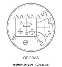 Vector icon with symbol of demon Orobas. Sigil of Demon Orobas