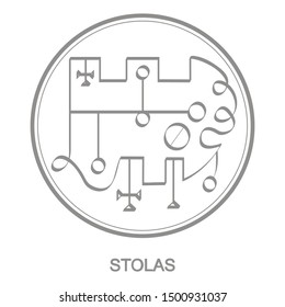 Vector icon with symbol of demon Stolas. Sigil of Demon Stolas