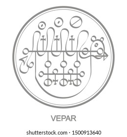 Vector icon with symbol of demon Vepar. Sigil of Demon Vepar