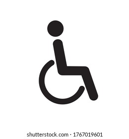 Vector icon symbol for a disabled person