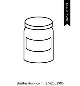 Vector icon. Symbol of a glass jar. Line icon.