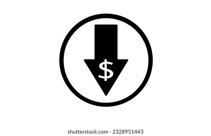 vector de icono y símbolo. Aumentar las ganancias con el icono del dinero. Concepto de economía. Diseño vectorial reemplazable.