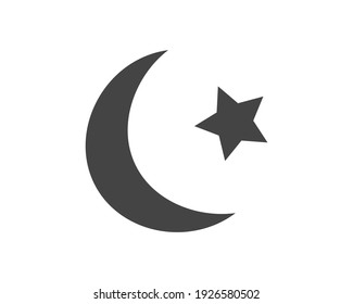 Vector icon symbol of Islam on white isolated background.