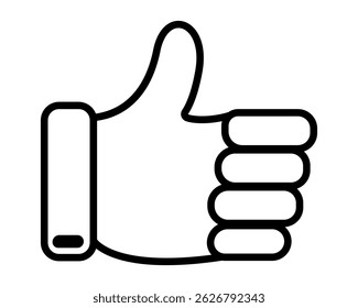 Vector icon symbol Lik. Thumbs up means Like. Isolated messenger communication button. Flat icon for social networks, blogs, websites, forums, voting. Design for web site design